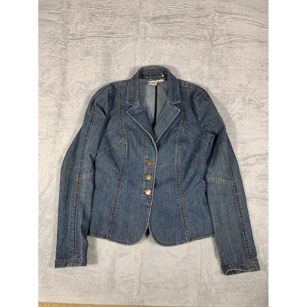 Armani Exchange A|X Women's Denim Blazer Jacket Blue Cotton Blend‎ Size M